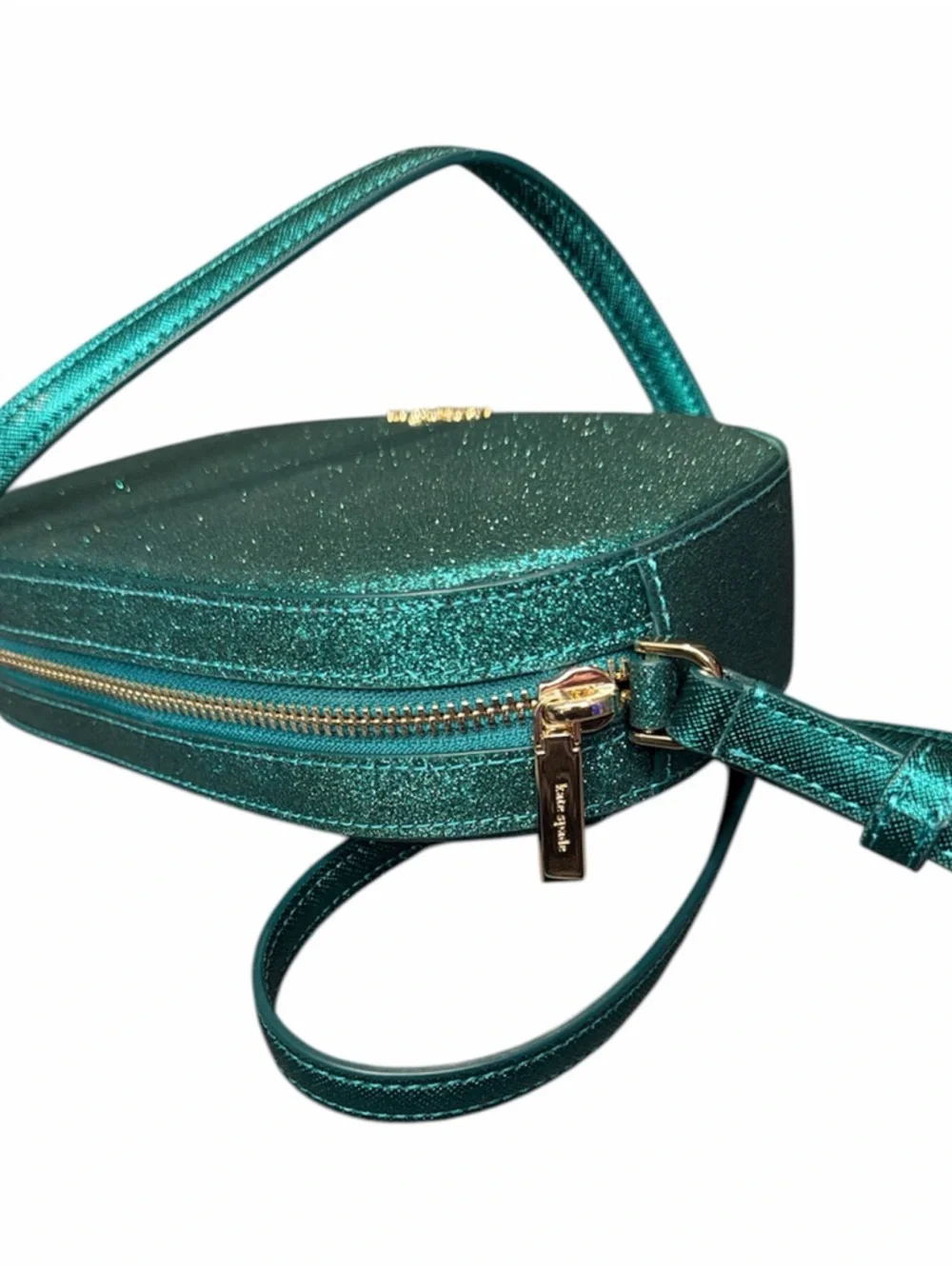 Kate spade glimmer oval camera bag festive teal - Picture 4 of 6